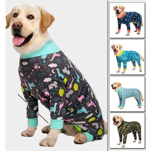 Big Dog Thin Clothes All-inclusive Four-legged Bodysuit Home Pajamas Female Dog Nursing Belly Weaning Sterilization Pet Clothes