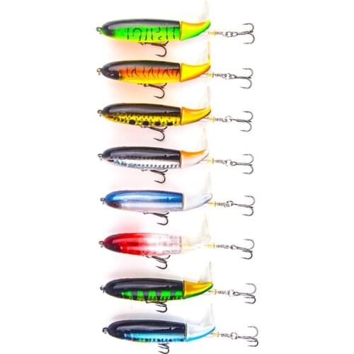 8pcs/lot Whopper Popper 10cm 13.2g Fishing Lure Artificial Wobbler Hard Bait Plopper Soft Rotating Tail For Carp Fishing Pesca