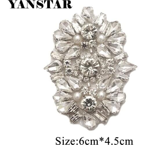 YANSTAR 30PCS Rhienstone Applique Bridal Sash Beads On For Wedding Dress Belt Accessories DIY Bridal Sash YS984