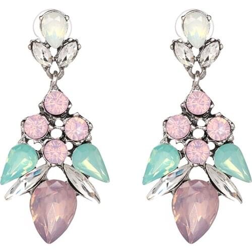 YaYi Jewelry Fashion Bohemia Multi Glass Crystal Rhinestone Dangle Women Hook Eardrop Wear Ear Band Long Tassel Earrings Gift