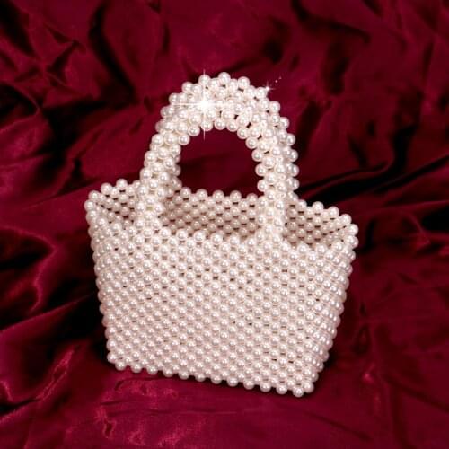Mini Pearl Handbags Beaded Party Wedding Clutch Purse Summer Beach Vacation Bags Luxury Design Women Evening Bag ZD1586