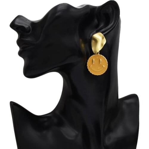 Smile Earrings Fashion Korean Alloy Geometric Cute Shape Drop Earrings Women Girls Party Jewelry Gift Accessories