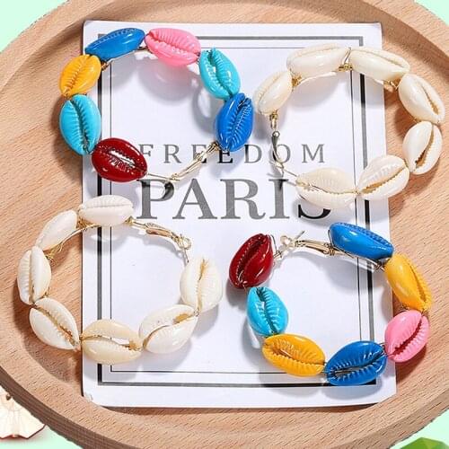 New DIY Sea Shell Pendant Earrings Women Brincos Handmade Earrings Statement Gift Jewelry Bohemian Fashion Jewelry Gifts