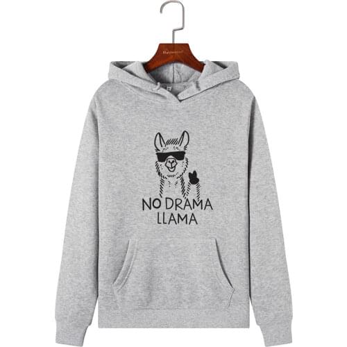 Women Hoodies Sweatshirts Hooded Sweatshirt Funny Animal Llama Print Autumn Winter Pullover Female Hoodie Tops Clothes Outwear