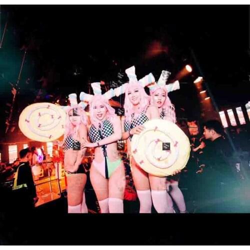 Childrens Day Stage Show Bikini Suit Jazz Performance Pole Dance Clothing Women Rave Nightclub Bar Stage Dance Jumpsuit XS1426