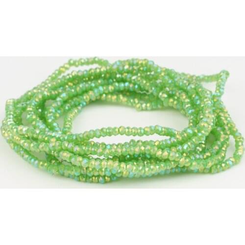 1mm 190pcs green Czech crystal beads bulk spacer beads, round beads, wheel beads, used for DIY jewelry making bracelet