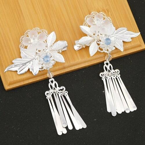 1 pair Ancient Costume Decor Childrens Hairpin Hanfu Headdress Tassel Hair Clip Cosplay Accessories Girl Birthday Gift