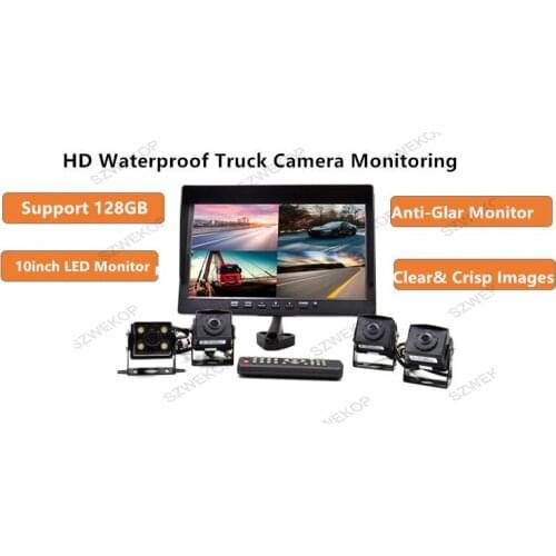 10-Inch 4chTruck surveillance Rear-Riew Video Camera Monitoring System