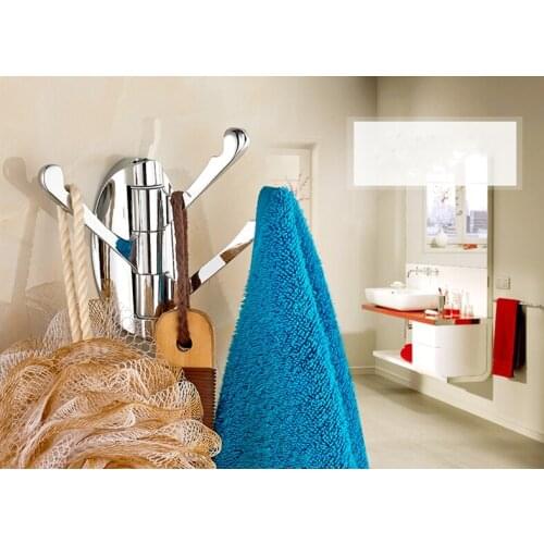 180 Degree Rotation Bathroom Kitchen Adjustable 3 Hooks Bath Towel Coat Hat Hanger Cloth Hangers Bag Key Hanging Hook