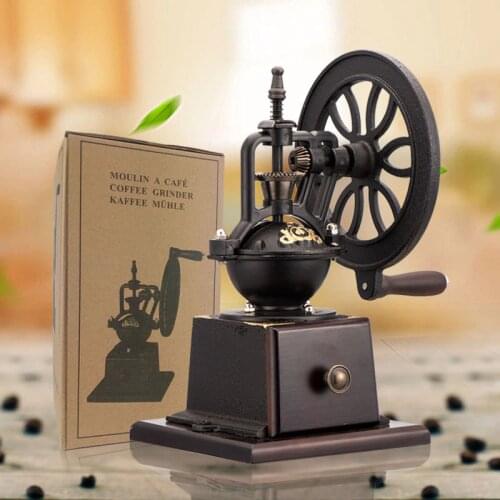 2021 New Stainless Steel Pulverizer Retro Vintage Ferris Wheel Hand Coffee Grinder Manual Grinder Household Coffee Machine