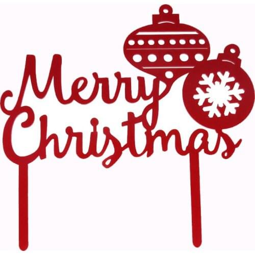 30pcs/lot Free Shipping Merry Christmas Cake Topper Acrylic Cake Topper