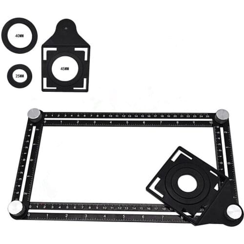 6 Folding Ruler Tile Hole Positioning Multi Template Angle Rulers w/ Drill Guide for Puncher Carpentry