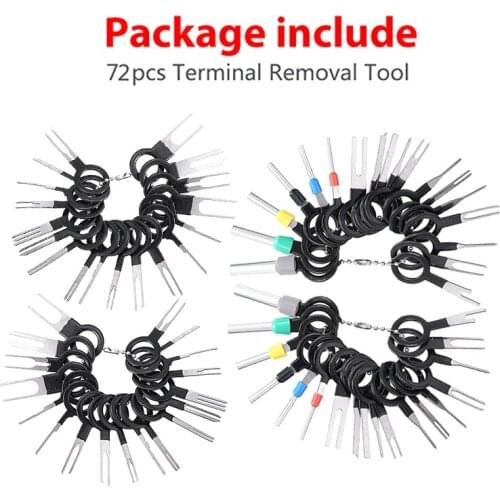 72pc Steel Spring Plate Wire Terminal Removal Tool Car Motorcycle Auto Electrical Wiring Crimp Connector Pin Electronic Devices