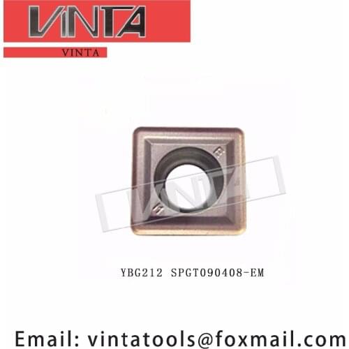 Free shipping high quality 10pcs/lots YBG212 YBG205 SPGT090408-EM cnc carbide U drill inserts cutting blade toolos