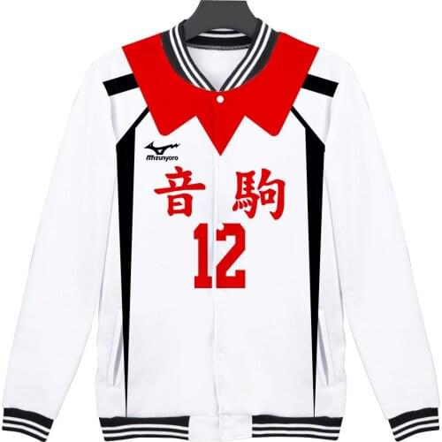 Anime Haikyuu Baseball Jacket Men Bomber Jacket Nekoma High School Kozume Kenma Kuroo Tetsurou Baseball Uniform Cosplay Costume