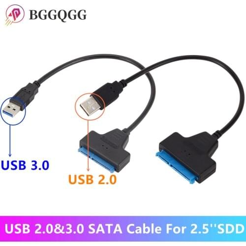 BGGQGG USB SATA Cable Sata To USB 3.0/2.0 Adapter Computer Cables Usb Sata Adapter Cable Support 2.5 Inches SSD Hdd Hard Drive