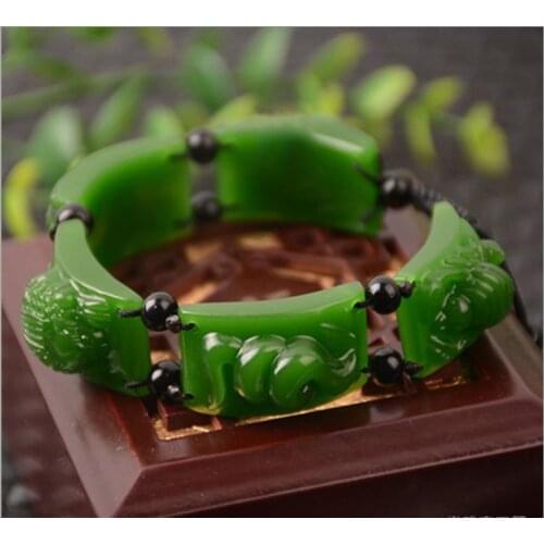 Natural jasper bracelets bangle hand made beads bracelet for men jade jewelry real green jade bracelets bangle
