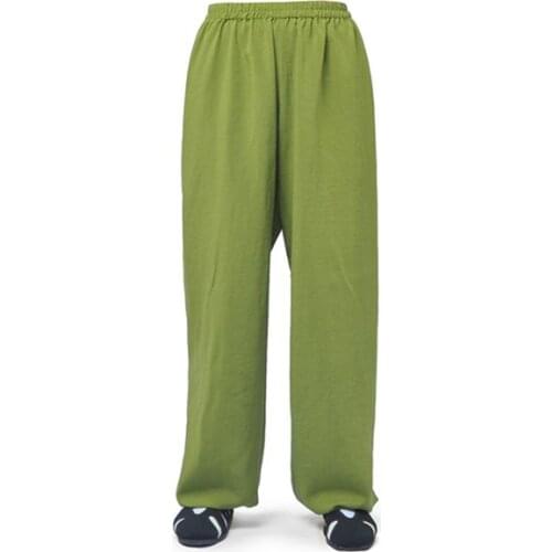 17colors Customize unisex linen shaolin monks pants kung fu training taoist martial arts trousers