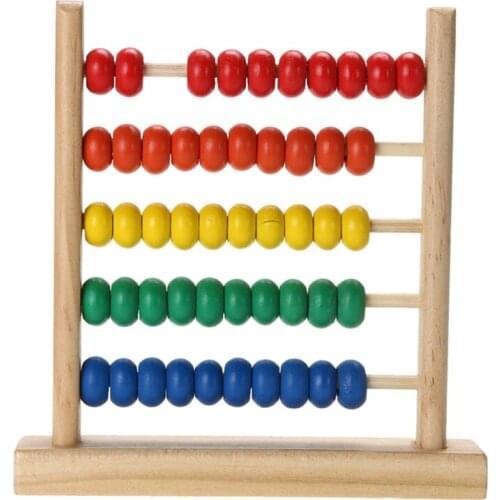 Mini Wooden Abacus Children Early Math Learning Toy Numbers Counting Calculating Beads Abacus Montessori Educational Toy
