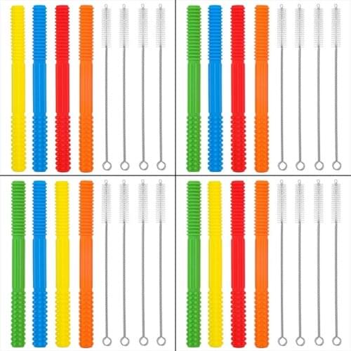 BPA Free Baby Teething Sensory Chew Molar Kids Silicone Hollow Tube Teether Toy