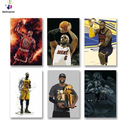 DIY colorings pictures by numbers with colors LeBron James Small forward picture drawing painting by numbers framed Home