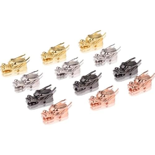 DUOVEI Gold Color China Dragon Head Beads For DIY Jewelry Making Newest Fashion Metal Loose Spacer Beads Fit Hand Made Bracelet