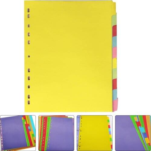 12Pcs A4 Size Colored 11 Holes Divider Category Page Tab Indexing Cards