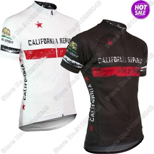 California 2021 Men Cycling Jersey Short Sleeve Summer Cycling Clothing Road Bike Shirts Bicycle Tops MTB Wear Uniform Maillot