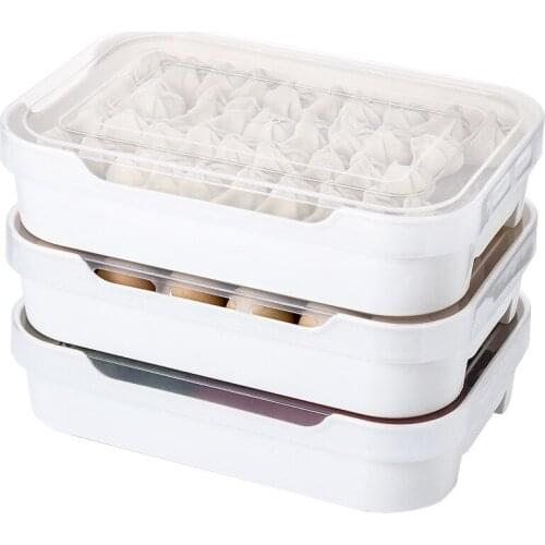 Egg Box Dumplings Vegetable Food Container Refrigerator Organizer Storage Box Crisper Kitchen Transparent Case Stackable Racks