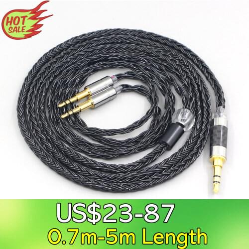 LN007410 16 Core 7N OCC Black Braided Earphone Cable For Hifiman HE560 HE-350 HE1000 V2 XiaoMi Headphone 2.5mm pin