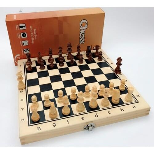 Magnetic Solid Wood Folding Chess Board Panel Wooden Printing Tablero Ajedrez Profesional Entertainment Checkers & Chess