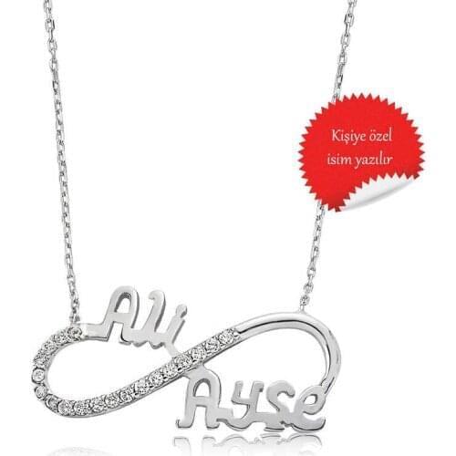 Real Silver 925 Jewelry Silver Is Infinity Ladies Necklace