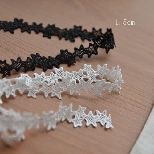 New arrival 1.5cm EMBROIDERY diy decoration polyester Star lace trim ribbons trimming-MT