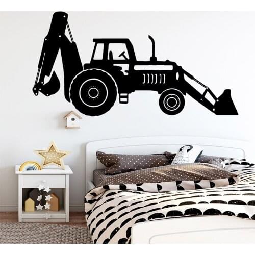 NEW bulldozer Wall Art Decal Wall Sticker Mural vinyl Stickers Bedroom Nursery Decoration Kids Room Living Room
