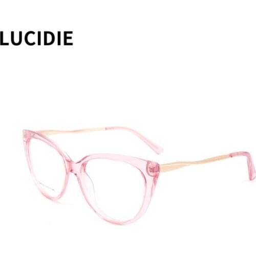 LUCIDIE Big Frame Glasses Female Oversize Square Eyeglasses Women Spectacles Frame Clear Lens Eyewear Optical Myopia Eye Glasses