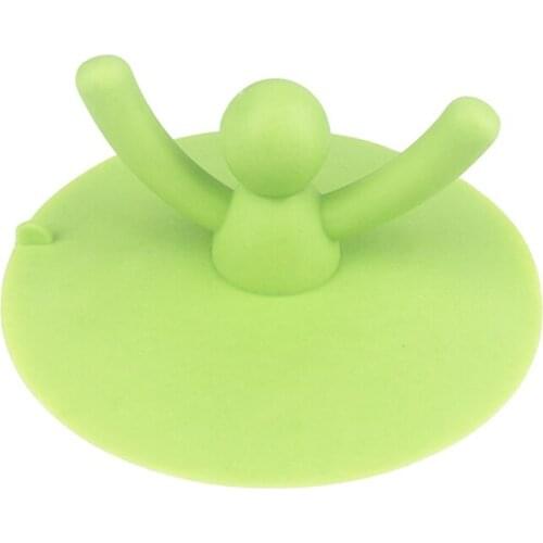 Shower Drain Stopper Plug Cartoon People Silicone Bathtub Cover Hair Catchers for Floor Laundry Kitchen Bathroom CLH@8