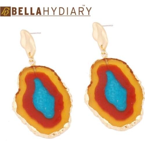 Boho Irregular Transparent Resin Earrings European Bohemian Big Long Drop Earrings For Women Jewelry Pendientes Mujer Moda 2019