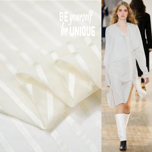 Light beige striped design pure silk chiffon silk fabric for girls dress and clothes,SCF174