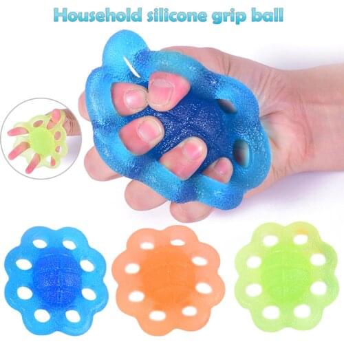 Silicone Grip Ball Rehabilitation Training Finger Palm Hand Grip Strengthener Finger Exerciser Squeeze Grip Ball Stress Relief