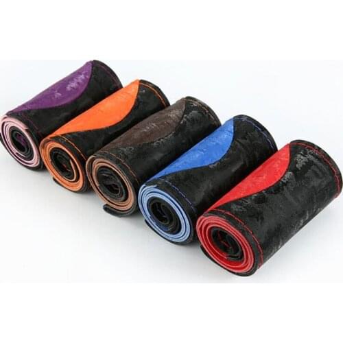 Splicing NEW Car Steering Wheel Cover DIY Braid Steering Covers Anti Sweat Slip Sports Style for Most Cars 15 Inch