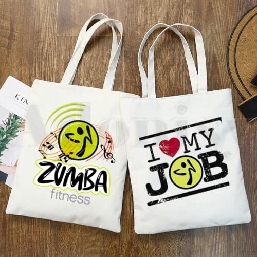 Zumba Fitness Dance Lover Christmas Graphic Handbags Shoulder Bags Casual Shopping Girls Handbag Women Elegant Canvas Bag
