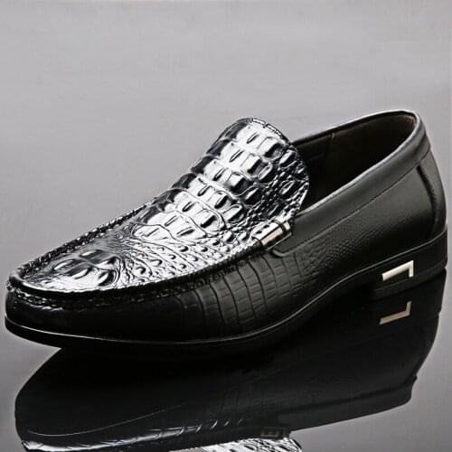 New Genuine Leather Shoes Men Business Footwear Cow Leather Male Loafers Brand Men Dress Shoes Soft Comfortable Black
