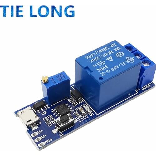 Smart Electronics Control Module Trigger Delay Switch 5V-30V Micro USB Power Adjustable Delay Relay Timer