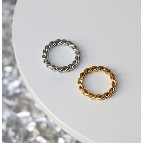 Woman Stainless Steel Rings 2021 Twisted 18k Gold Mens Ring Silver Unusual Wedding Rings for Couple Fashion Jewerly for Women