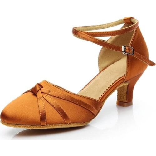 Red/Brown Tango Dancing Shoes Girls Women Ballroom Latin Shoes Ladies Dance Sneaker Latin Dance Shoes Woman Heel 5CM /7cm A112