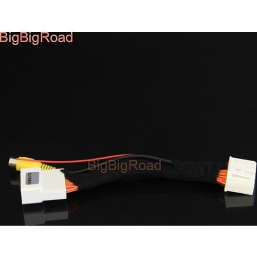 BigBigRoad Car Rear View Parking Camera Adapter Connector Wire 28pins For Toyota Prado Highlander Avalon Prius 2016 2017 2018