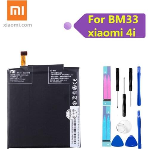 Xiao Mi BM33 Phone battery For XIaomi Mi4i Battery Mi 4i M4i cell phone battery 3120mAh+Tools
