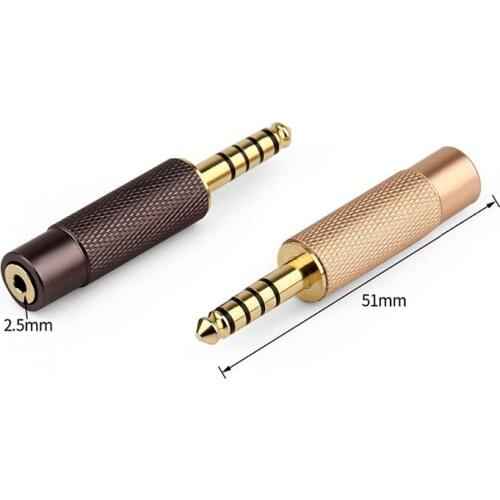 AUX Headphone Balance Connector High Quality Audio Plug Socket 4.4MM Male To 2.5MM Female Gold Plated Plug 5 Pole Adapter