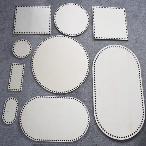 Free shipping2pieces Crochet Basket Wood Base in Different Shapes Blank Crochet Basket Wood Base for DIY Basket