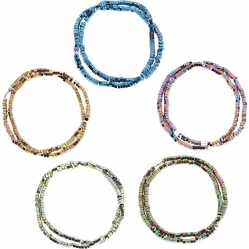 Natural Stone Hematite Bright Beads Hexagon shape Plated beads 4*2mm 194Pcs for DIY Necklace Bracelet Jewelry Making Accessories